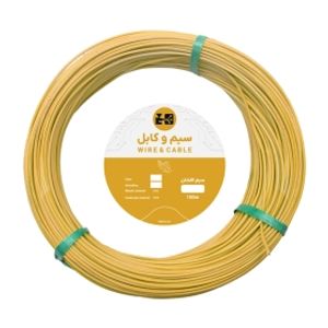 سیم افشان سایز 1x0.25 زرد حلقه 100 متری