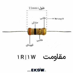 مقاومت 1 وات 1 اهم ( 1W 1R)