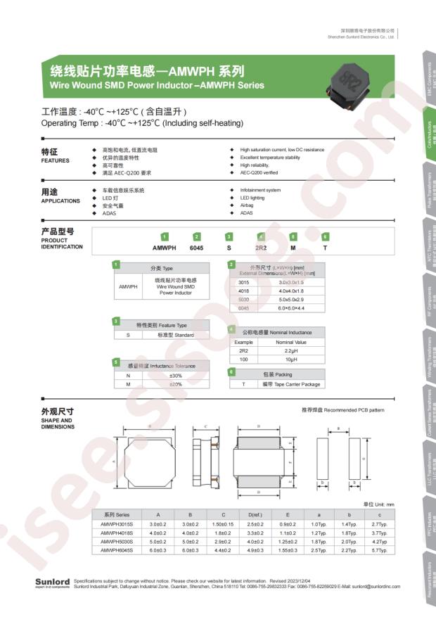 Sunlord AMWPH4018S100MT