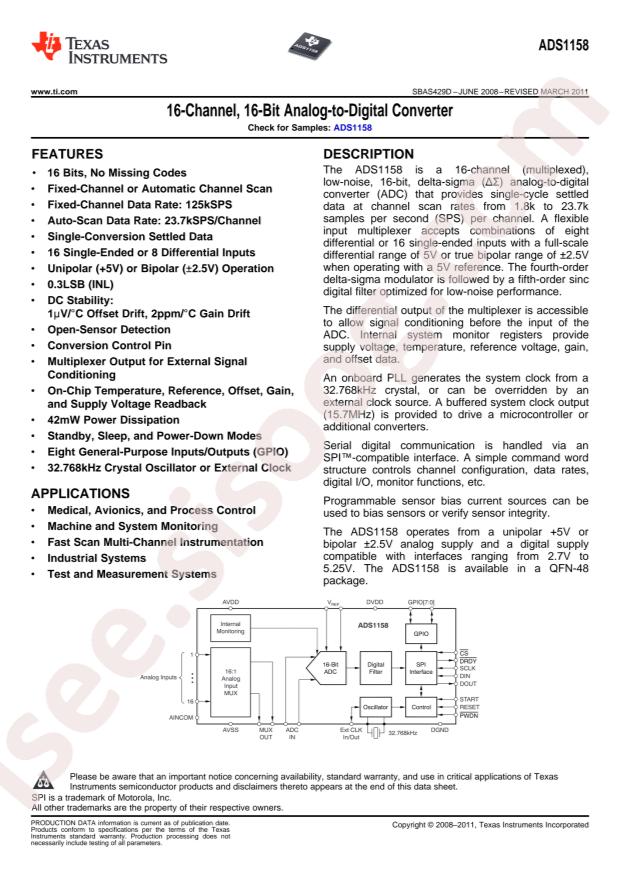 Texas Instruments ADS1158IRTCR