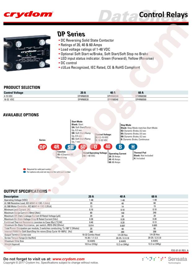 Sensata Tech DP4R60E20H