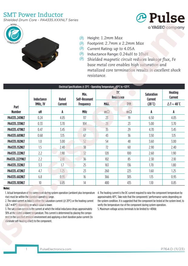 Pulse Elec PA4335.682NLT