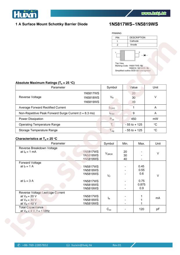 HUXN 1N5819WS