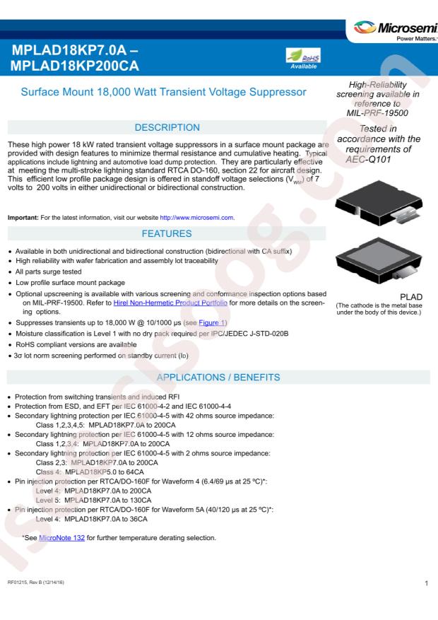 MICROCHIP MXLPLAD18KP22CA