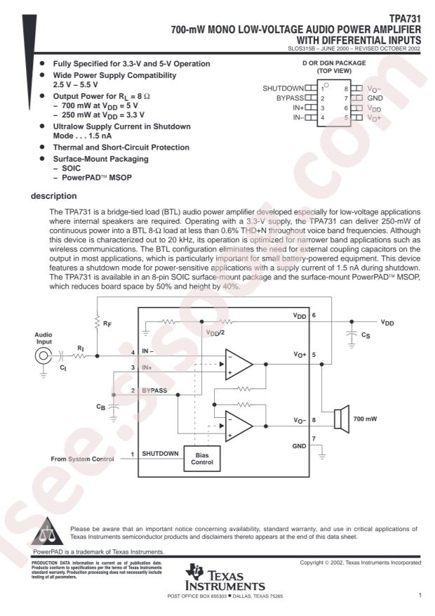 Texas Instruments TPA731D
