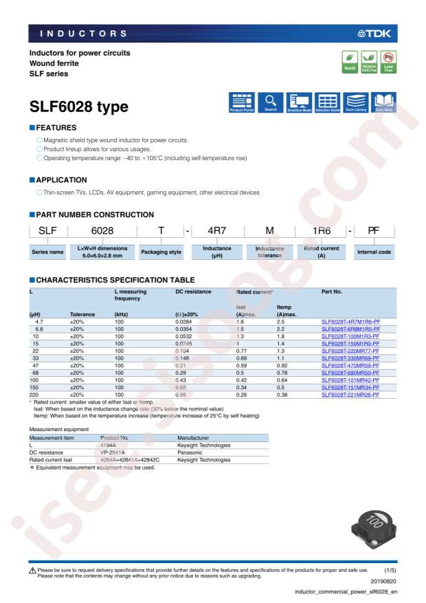 TDK SLF6028T-820MR42-PF