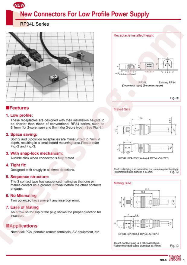 HRS(Hirose) RP34L-SC1-212(01)