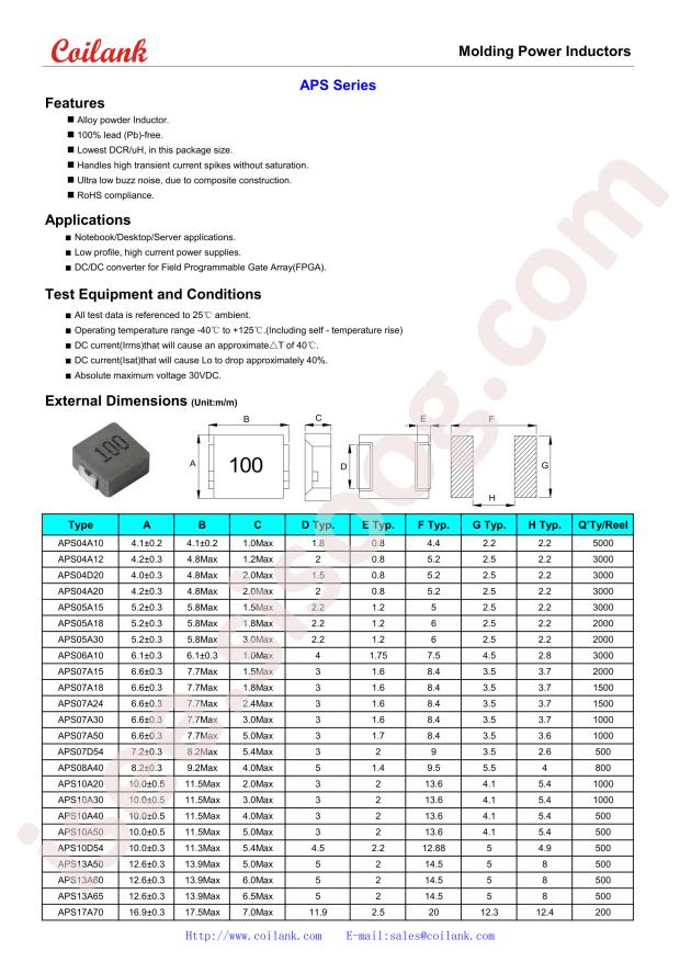 COILANK INTERNATIONAL APS07A30M330