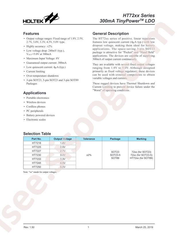 Holtek Semicon HT7230