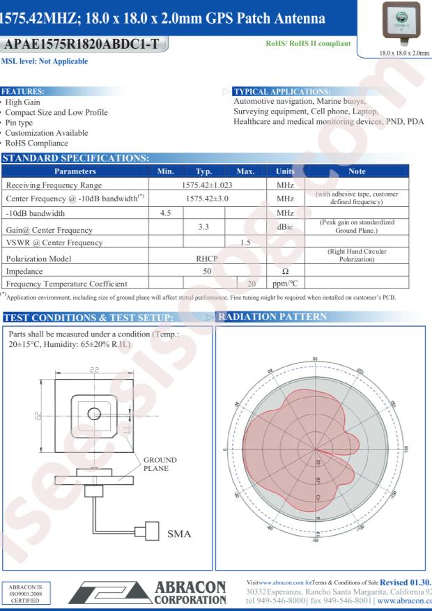 Abracon LLC APAE1575R1820ABDC1-T