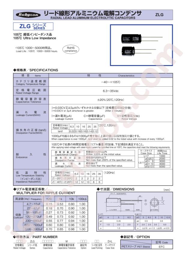 Rubycon 10ZLG680MEFC10X12.5