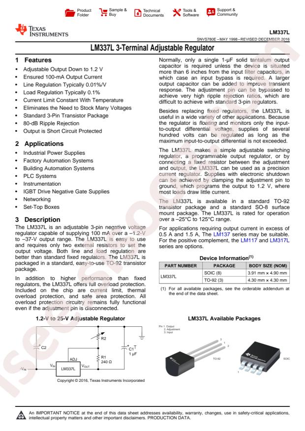 Texas Instruments LM337LZ/LFT3