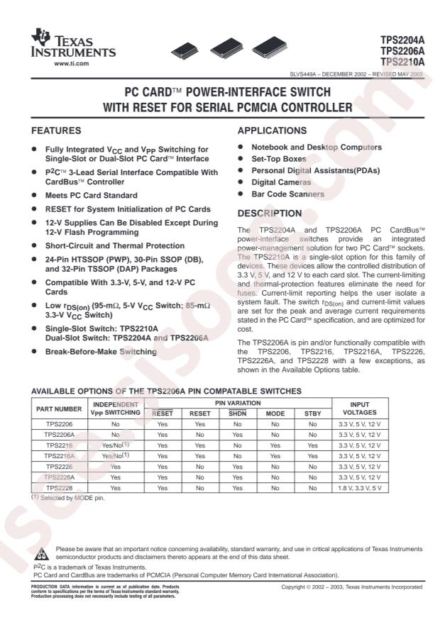 Texas Instruments TPS2210APWP