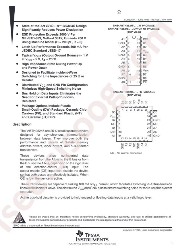 Texas Instruments SN74ABTH25245DW