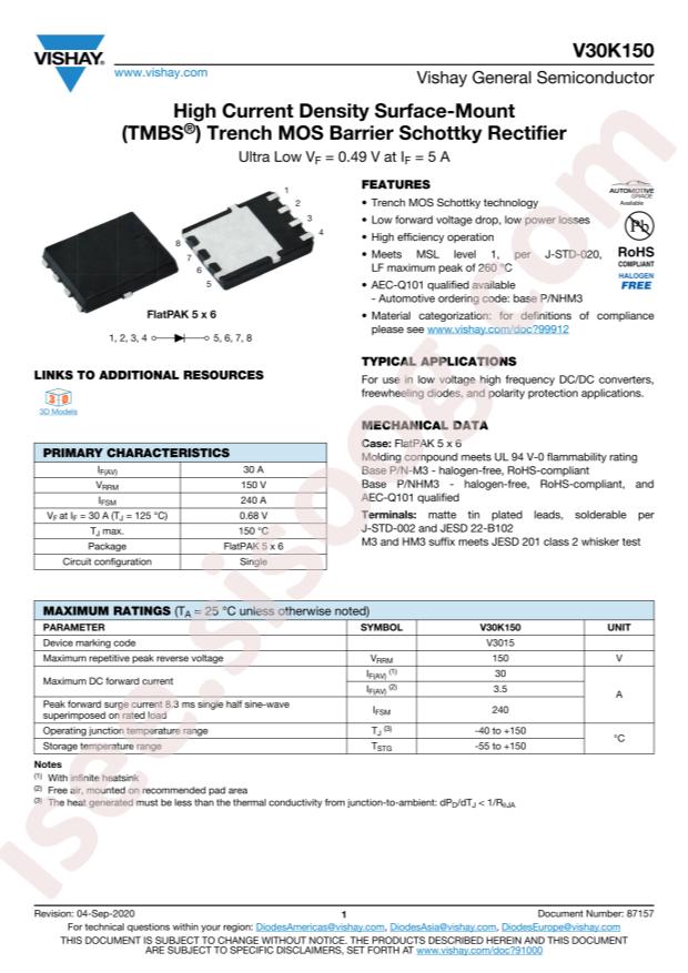 VISHAY V30K150-M3/H