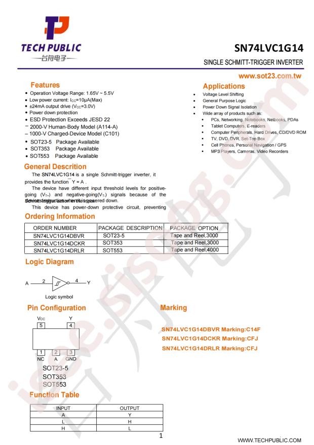 TECH PUBLIC SN74LVC1G14DBVR