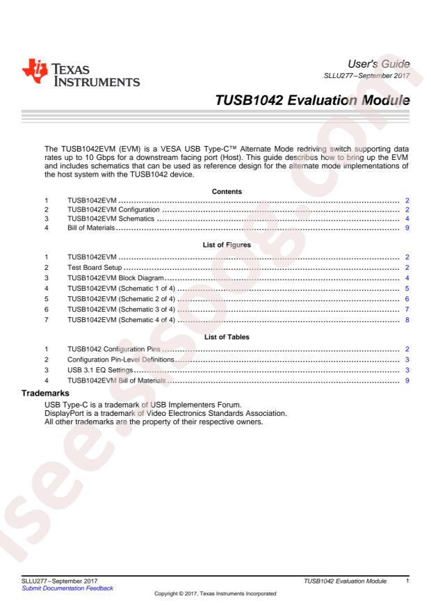 TI TUSB1042EVM