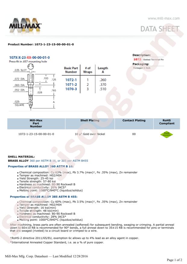 Mill-Max Mfg. Corp. 1072-1-23-15-00-00-01-0