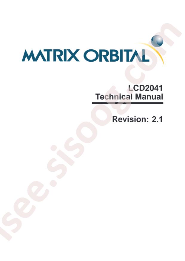 Matrix Orbital BLC2041-BL-R