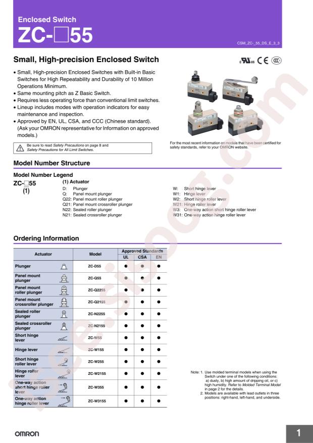OMRON ZC-Q2255-MD VCT 5M
