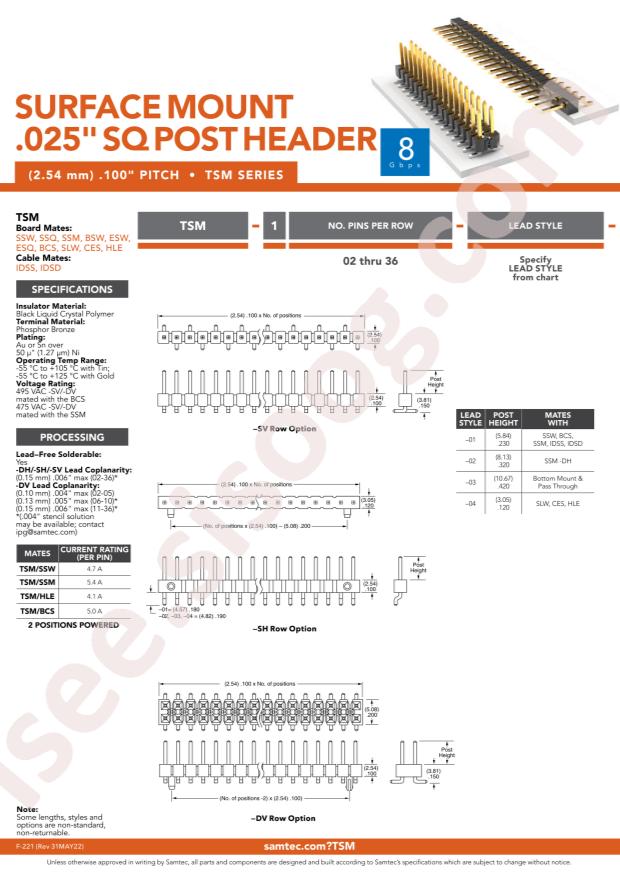 Samtec TSM-106-01-L-SH-005