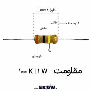 مقاومت 1 وات 100 کیلو اهم (1W 100 K)