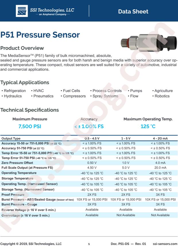 Amphenol P51-500-A-D-MD-20MA-000-000