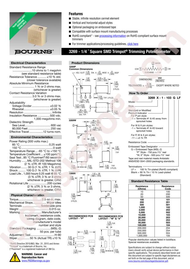 BOURNS 3269W-1-503LF