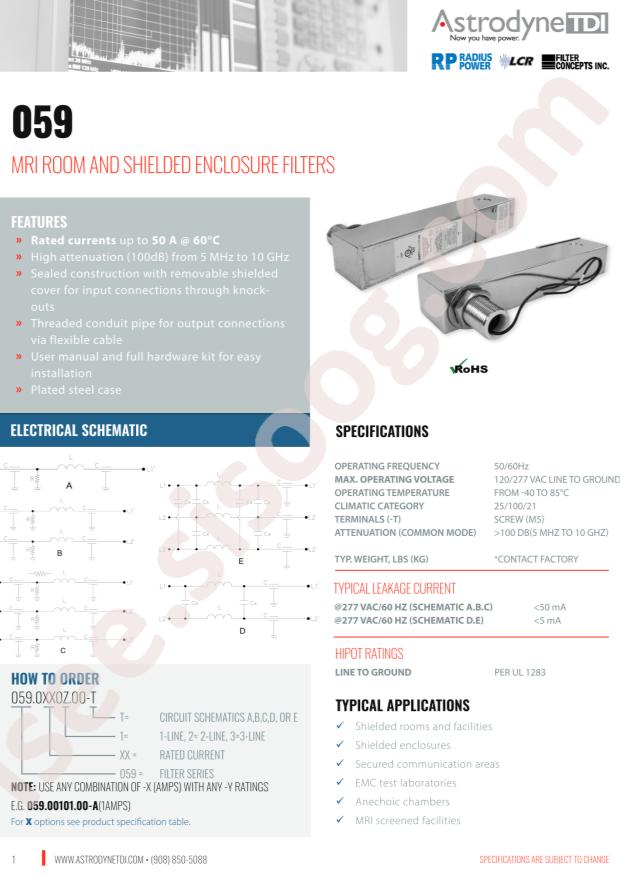 Astrodyne TDI 059.00501.00-A