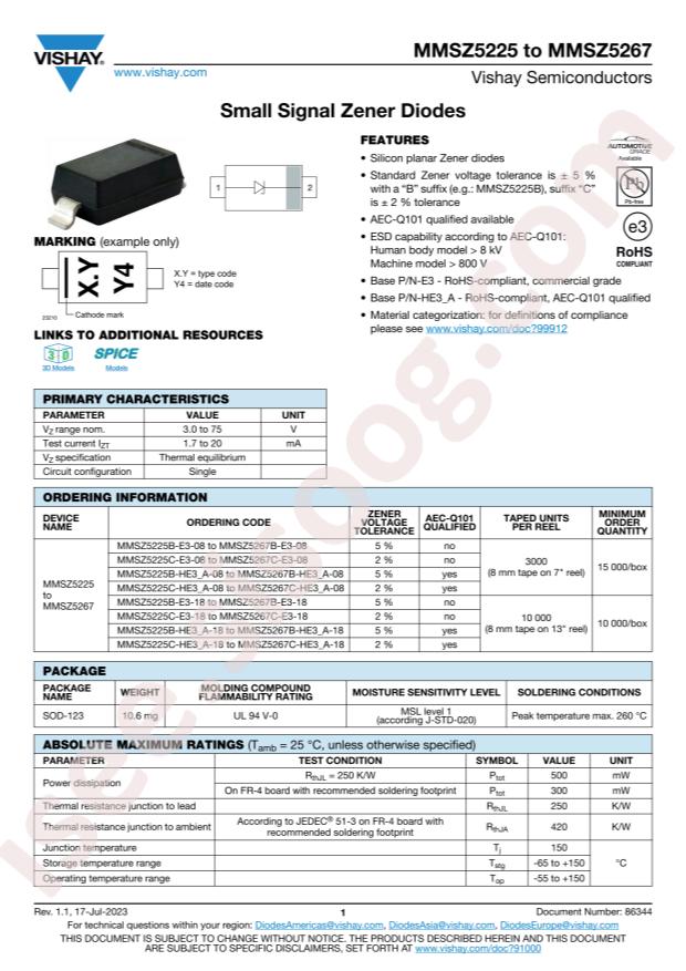 VISHAY MMSZ5238B-E3-18