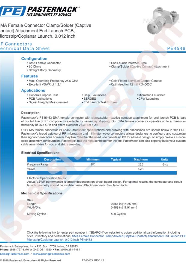 PASTERNACK PE45463