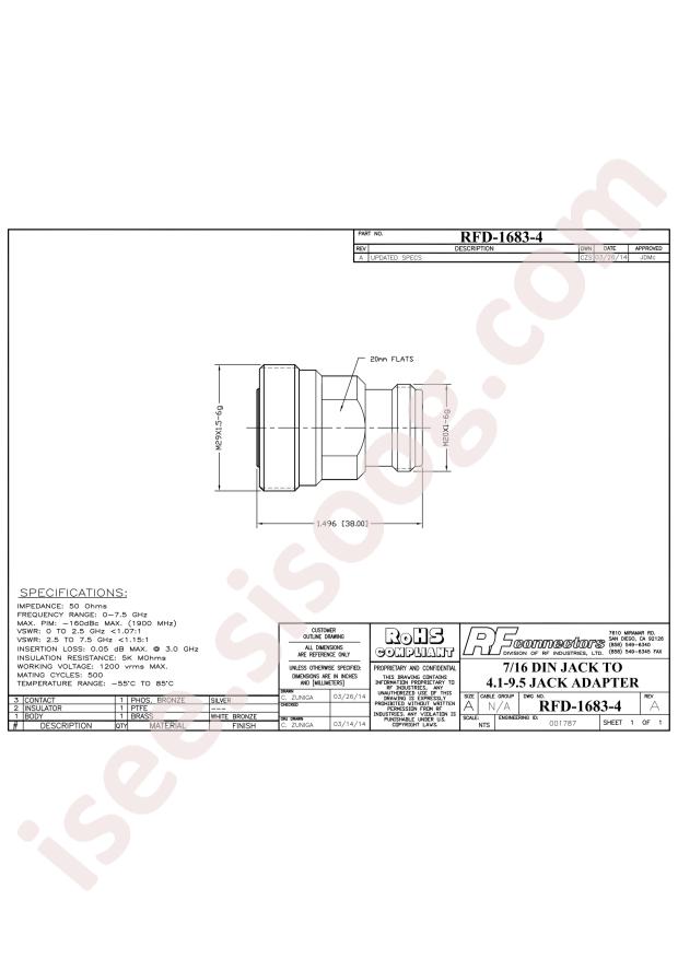 RF Industries RFD-1683-4