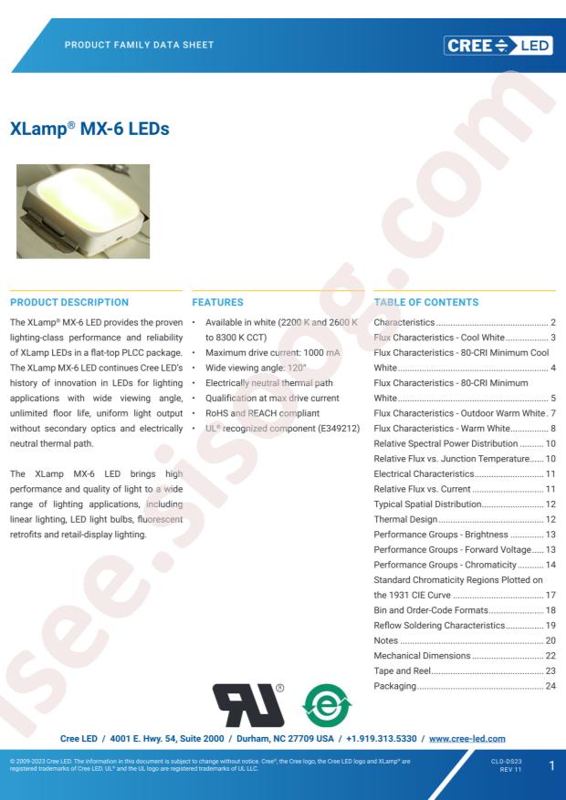 CREE LED MX6AWT-H1-0000-0009A8