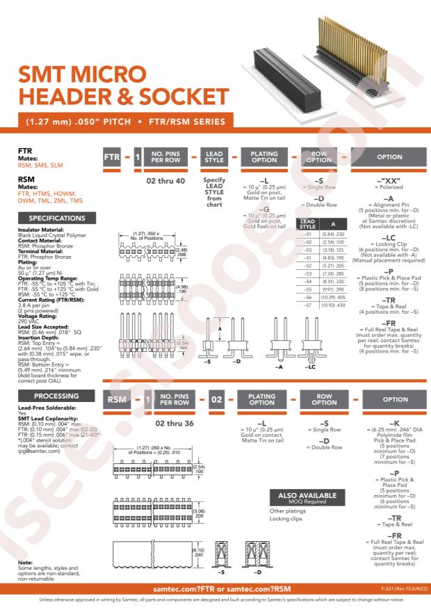 Samtec RSM-107-02-L-D-P