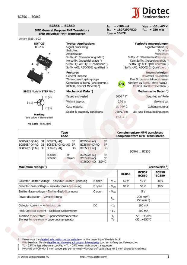 DIOTEC BC856A-AQ