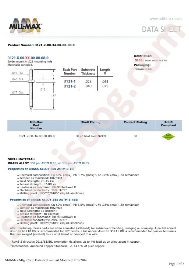 Mill-Max Mfg. Corp. 3121-2-00-34-00-00-08-0