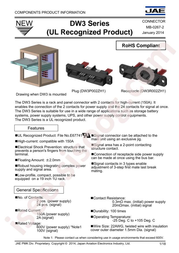 JAE Electronics DW3P012B