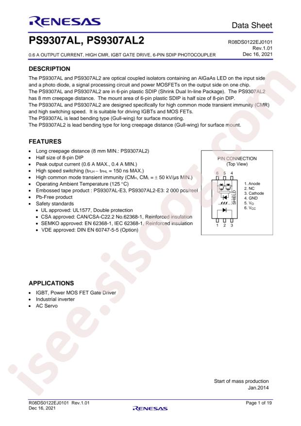 RENESAS PS9307AL-E3-AX