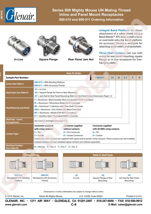 Glenair 800-011-01M6-1PN
