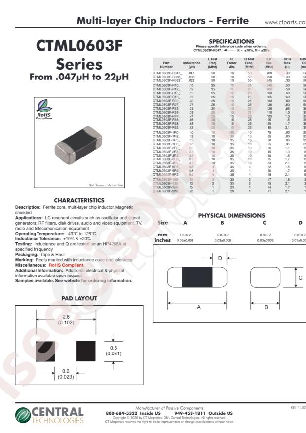 Central CTML0603F-R33M