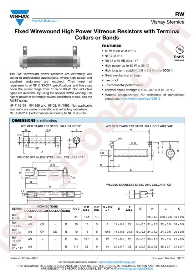 VISHAY RW13X70B270JB00