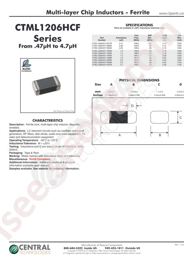 Central CTML1206HCF-R47M