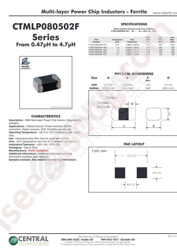 Central CTMLP080502F-R47N
