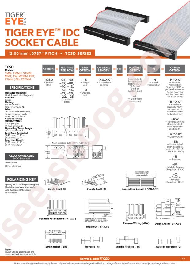 Samtec TCSD-10-S-18.00-01-N-P20