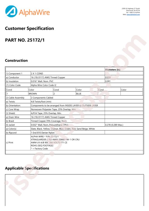 Alpha Wire 25172/1 BK199