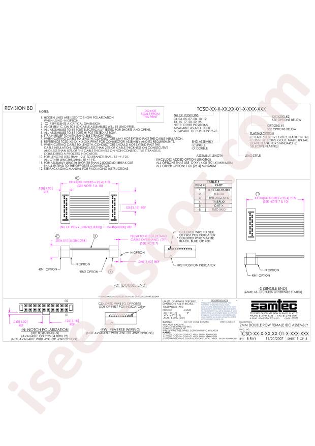 Samtec TCSD-08-D-24.00-01-F-N-D12