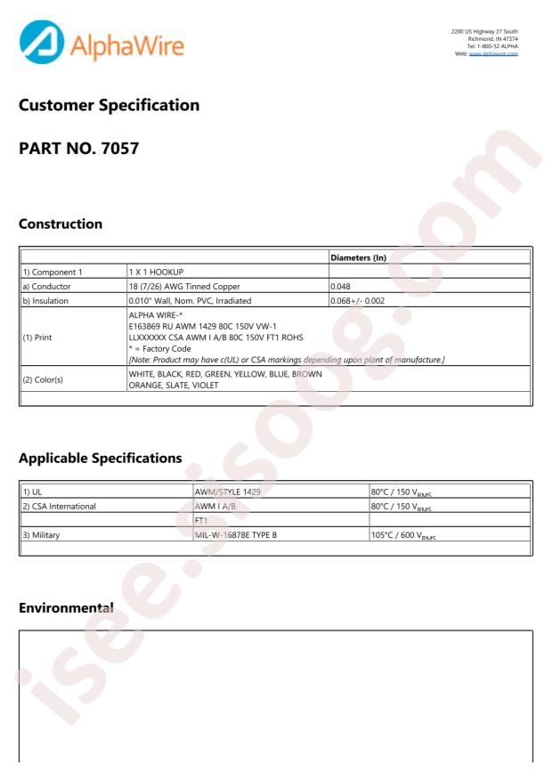 Alpha Wire 7057 SL005