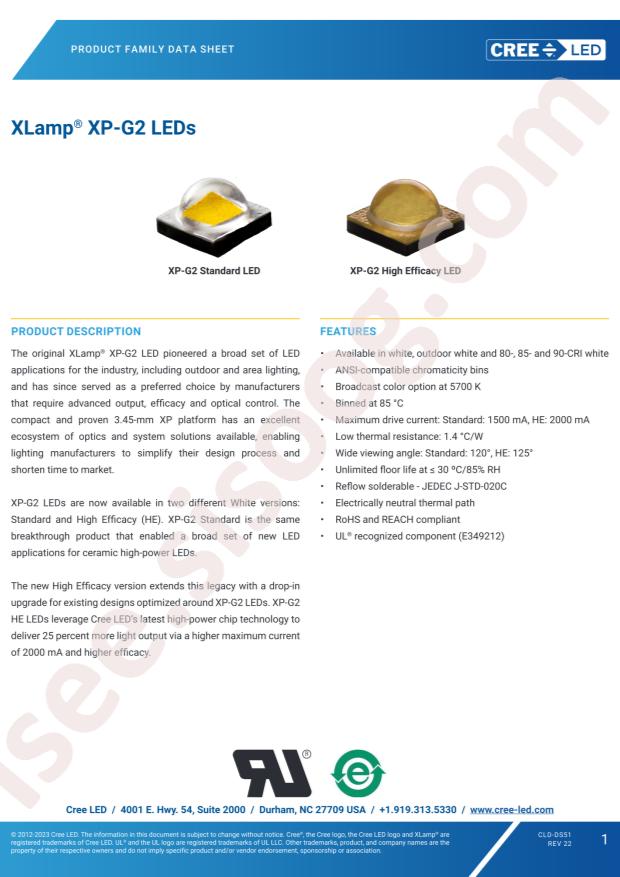 CREE LED XPGBWT-U1-B001-A0GE2