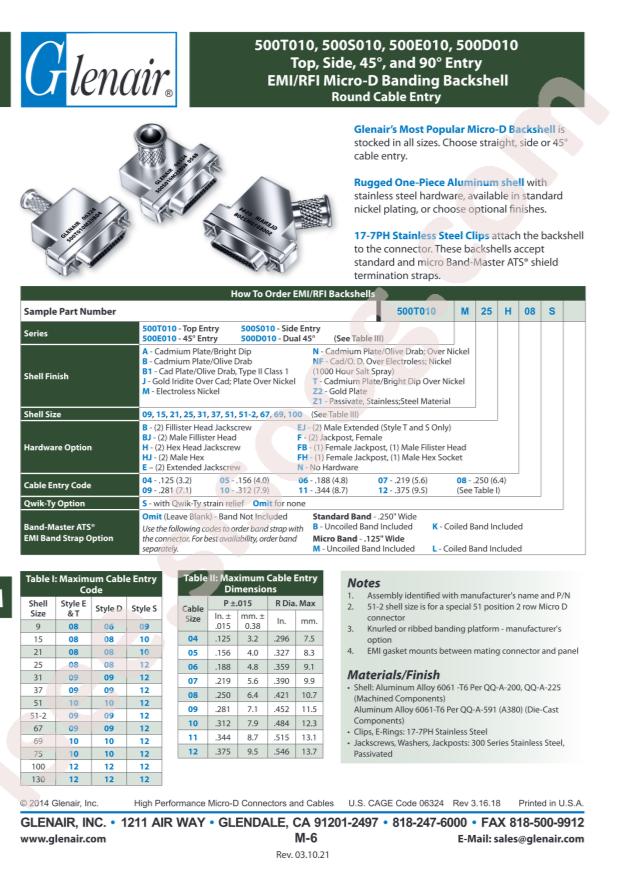 Glenair 500T010NF51F10