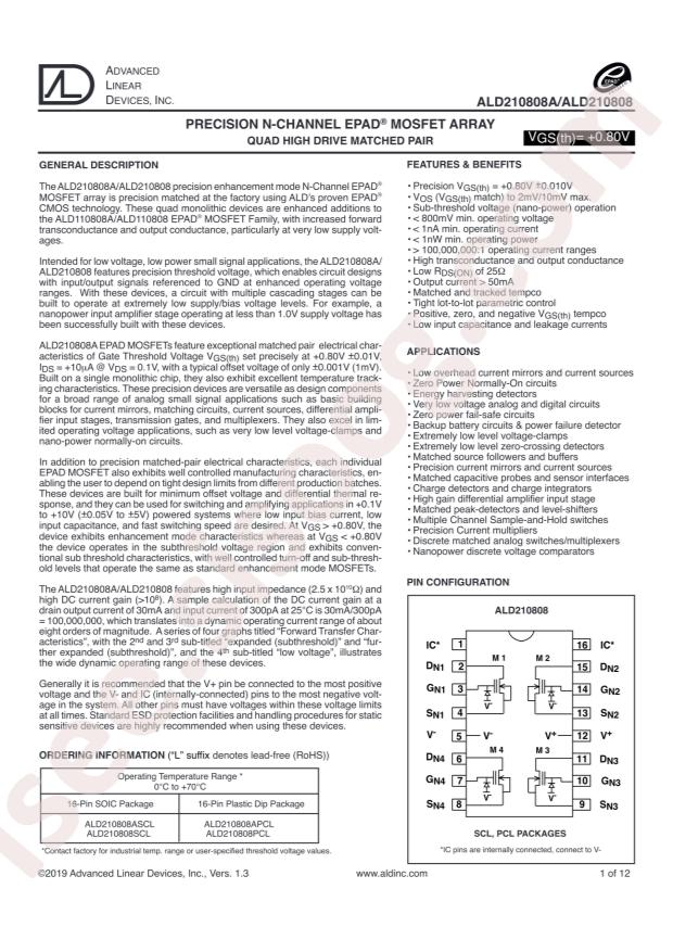 Advanced Linear Devices ALD210808APCL